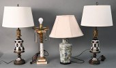 FOUR TABLE LAMPS, TO INCLUDE A