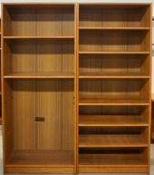 FOUR TEAK FINISH TALL OPEN SHE