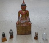 FOUR THAI OR BURMESE WOOD AND