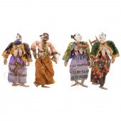 FOUR THAI/BURMESE WOOD MARIONE