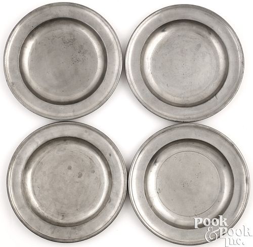 FOUR THOMAS BOARDMAN PEWTER SHALLOW