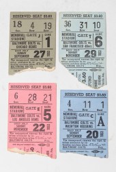 FOUR TICKET STUBS - BALTIMORE
