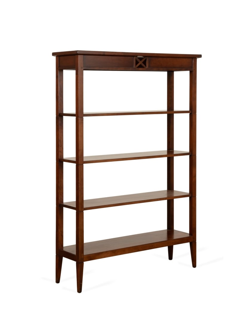 FOUR-TIER MAHOGANY STAINED HARDWOOD