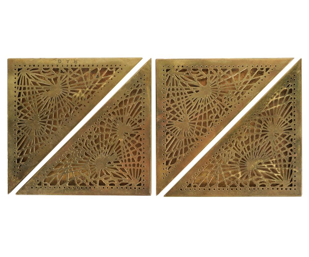 FOUR TIFFANY STUDIOS GILT BRONZE