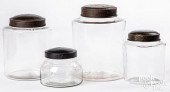 FOUR TIN AND COLORLESS GLASS S