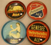 Four tin beer trays including:
