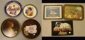 Four tin beer trays including:
