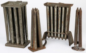 FOUR TIN CANDLEMOLDS<br>Four t