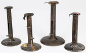 FOUR TIN HOGSCRAPER CANDLESTIC