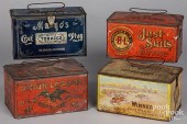 FOUR TIN LITHOGRAPH TOBACCO TI
