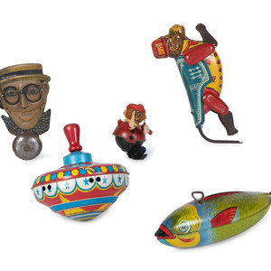 Four Tin Lithograph Toys 20th