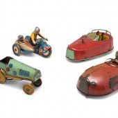 Four Tin Windup Vehicles
20th