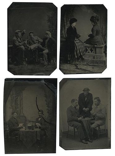 FOUR TINTYPES OF CARD