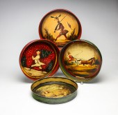 FOUR TOLE TRAYS BY PETER OMPIR