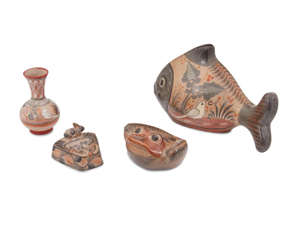 FOUR TONALá BRUñIDO POTTERY