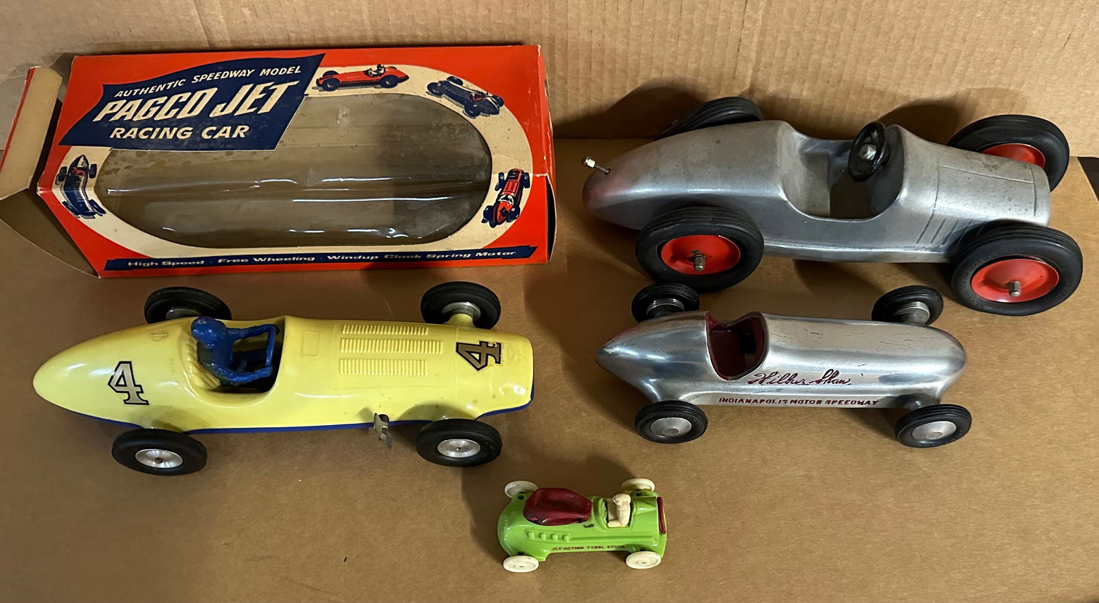 FOUR TOY RACE CARS - PAGCO JET