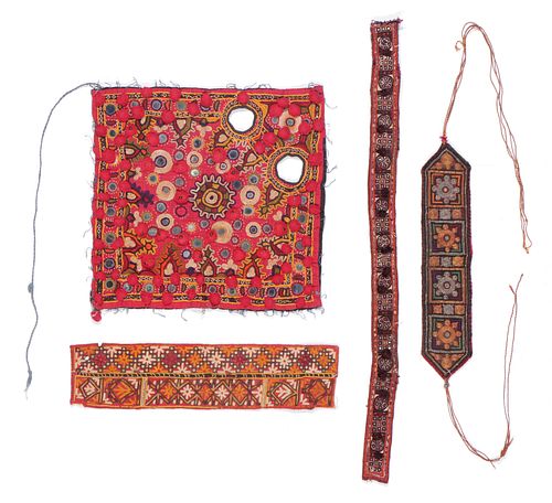 FOUR TRADITIONAL TEXTILE TRAPPINGS,