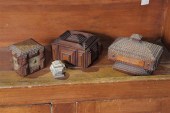 FOUR TRAMP ART BOXES. Includin