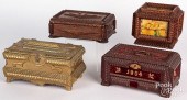FOUR TRAMP ART DRESSER BOXES,