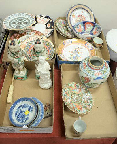 FOUR TRAY LOTS OF CHINESE PORCELAIN