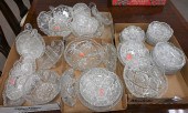 FOUR TRAY LOTS OF CUT GLASSFou