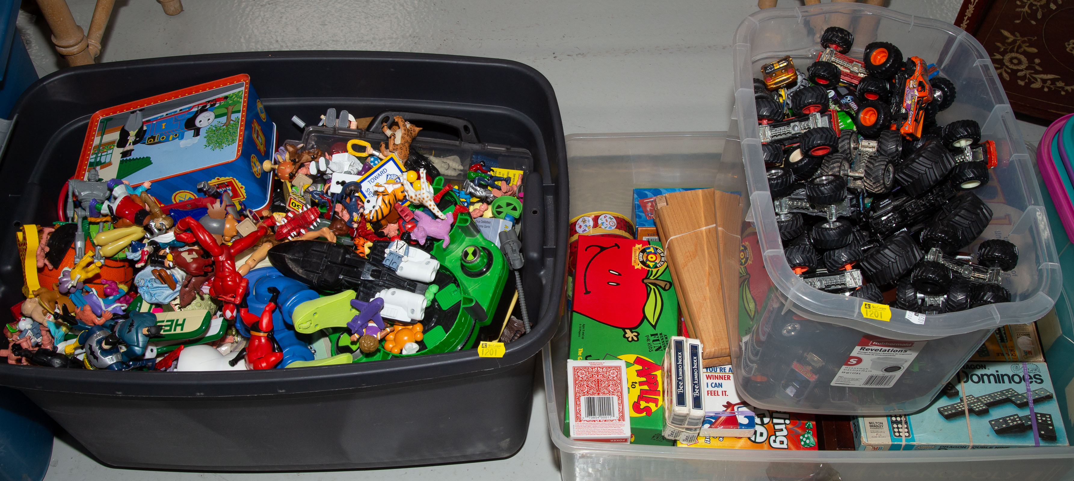 FOUR TUBS OF ASSORTED TOYS