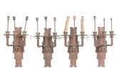 FOUR TUDOR REVIVAL BRONZE WALL