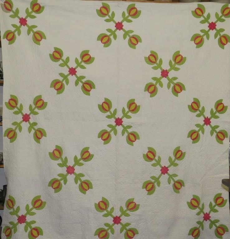 "FOUR TULIP" PATTERN APPLIQUED