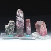 FOUR TURMALINE MINERALS CRYSTA