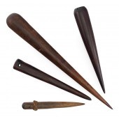 FOUR TURNED WOODEN FIDS FIRST