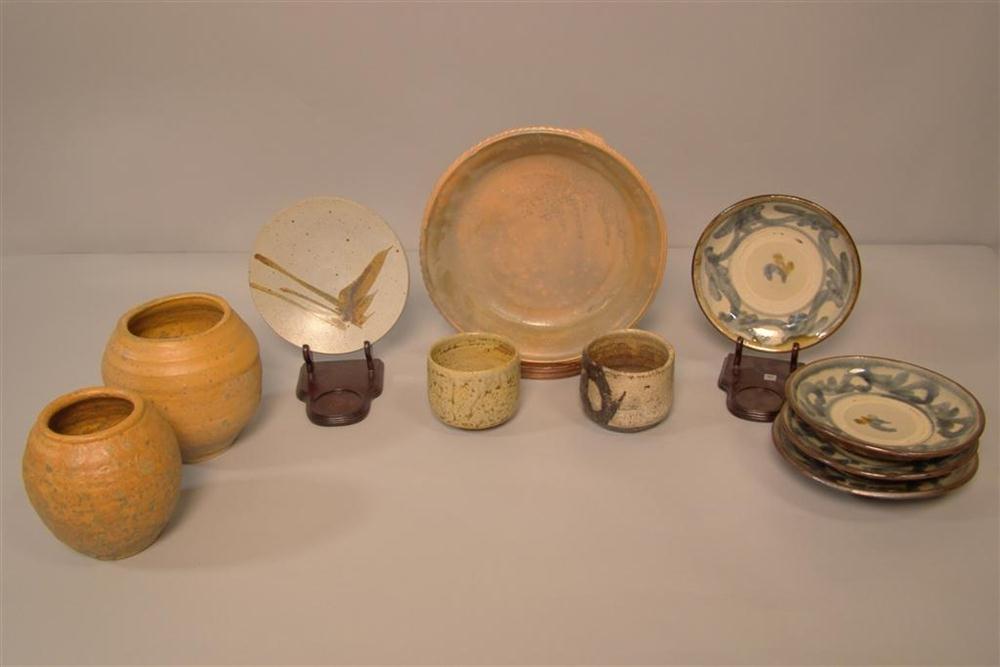 FOUR UNDERGLAZE BLUE AND BROWN