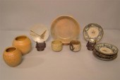 FOUR UNDERGLAZE BLUE AND BROWN