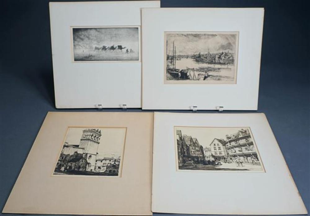 FOUR UNFRAMED ETCHINGS (CHARLES