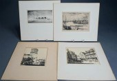 FOUR UNFRAMED ETCHINGS (CHARLE