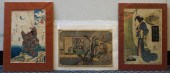 FOUR UNFRAMED JAPANESE WOODBLO