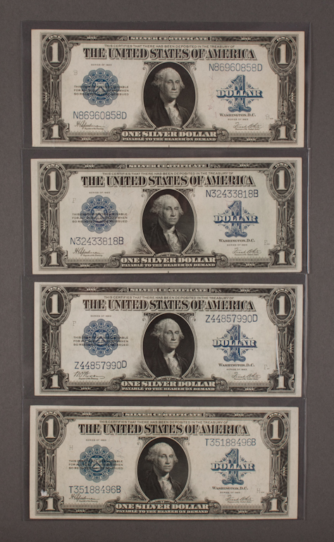 Four United States $1.00 Silver