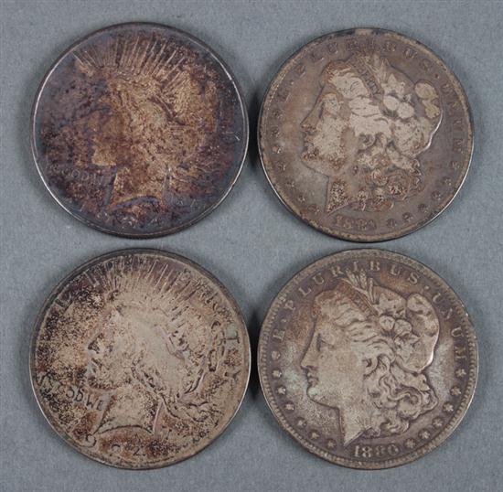 Four United States silver