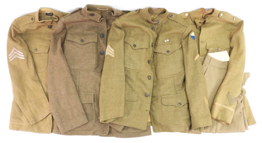 FOUR U.S. WWI TUNICS United