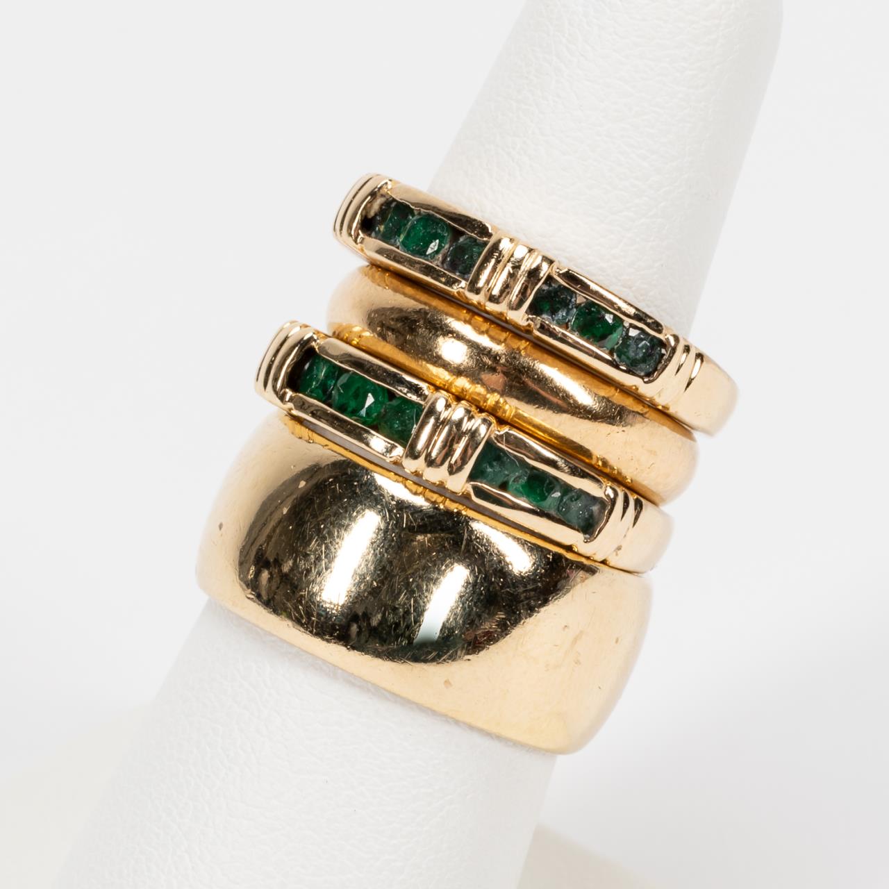 FOUR VARIOUS 18K & 14K YELLOW