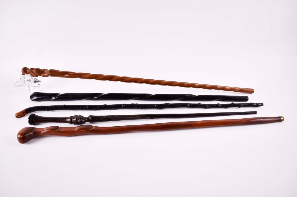 FOUR VARIOUS HARDWOOD WALKING