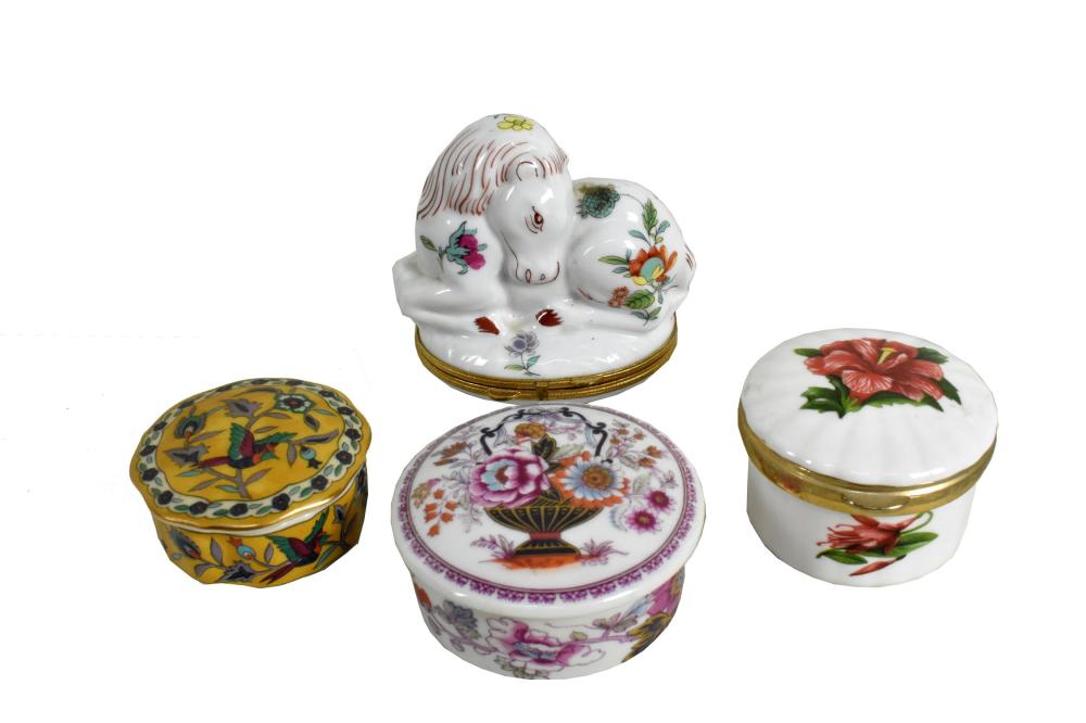 FOUR VARIOUSLY DECORATED