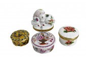 FOUR VARIOUSLY DECORATED PORCE