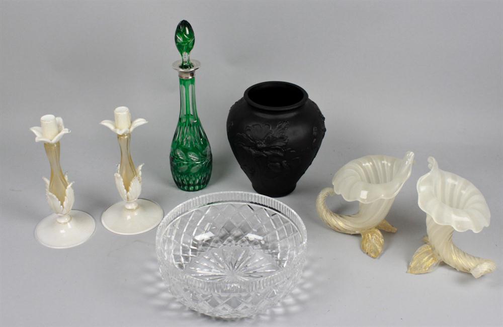 FOUR VENETIAN GLASS TABLEWARES