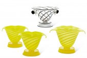 FOUR VENETIAN GLASS VASES, 20T