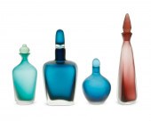 FOUR VENINI INCISO GLASS DECAN