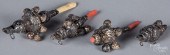 FOUR VICTORIAN BABY RATTLES/WH