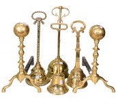 FOUR VICTORIAN BRASS DOOR STOP