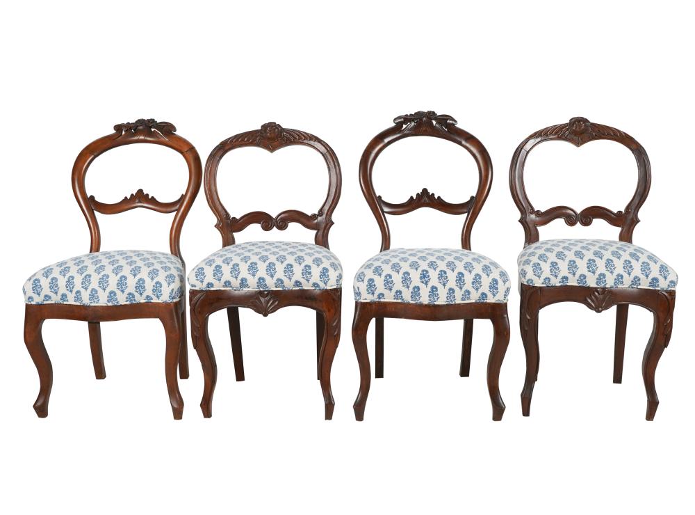 FOUR VICTORIAN CARVED BALLOON