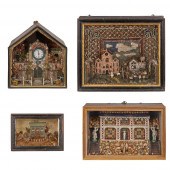 FOUR VICTORIAN CASED SHELL-WOR
