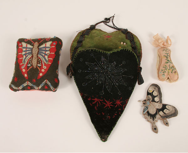 Four Victorian era embroidered